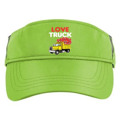 Love Truck Valentines Day Construction Heavy Equipt Great Gift Adult Drive Performance Visor