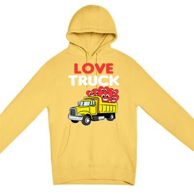 Love Truck Valentines Day Construction Heavy Equipt Great Gift Premium Pullover Hoodie