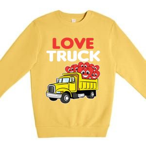 Love Truck Valentines Day Construction Heavy Equipt Great Gift Premium Crewneck Sweatshirt