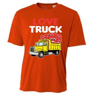 Love Truck Valentines Day Construction Heavy Equipt Great Gift Cooling Performance Crew T-Shirt