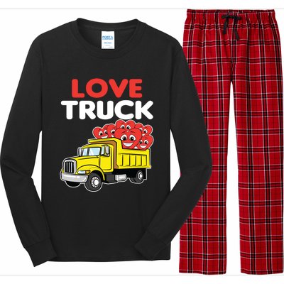 Love Truck Valentines Day Construction Heavy Equipt Great Gift Long Sleeve Pajama Set