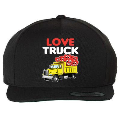 Love Truck Valentines Day Construction Heavy Equipt Great Gift Wool Snapback Cap