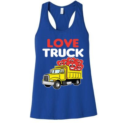 Love Truck Valentines Day Construction Heavy Equipt Great Gift Women's Racerback Tank