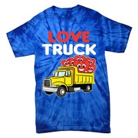 Love Truck Valentines Day Construction Heavy Equipt Great Gift Tie-Dye T-Shirt