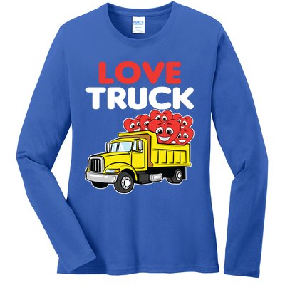 Love Truck Valentines Day Construction Heavy Equipt Great Gift Ladies Long Sleeve Shirt