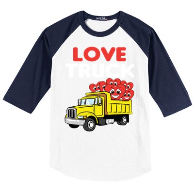 Love Truck Valentines Day Construction Heavy Equipt Great Gift Baseball Sleeve Shirt