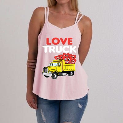 Love Truck Valentines Day Construction Heavy Equipt Great Gift Women's Strappy Tank