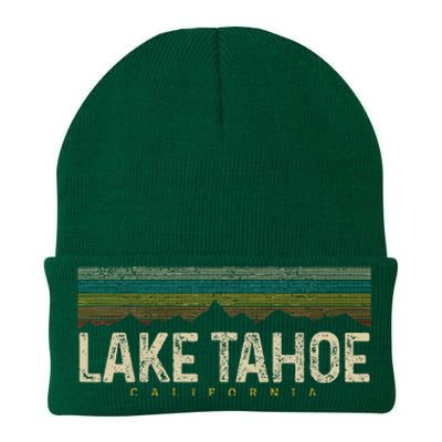 Lake Tahoe Vintage Mountains Hiking Camping Retro California Knit Cap Winter Beanie