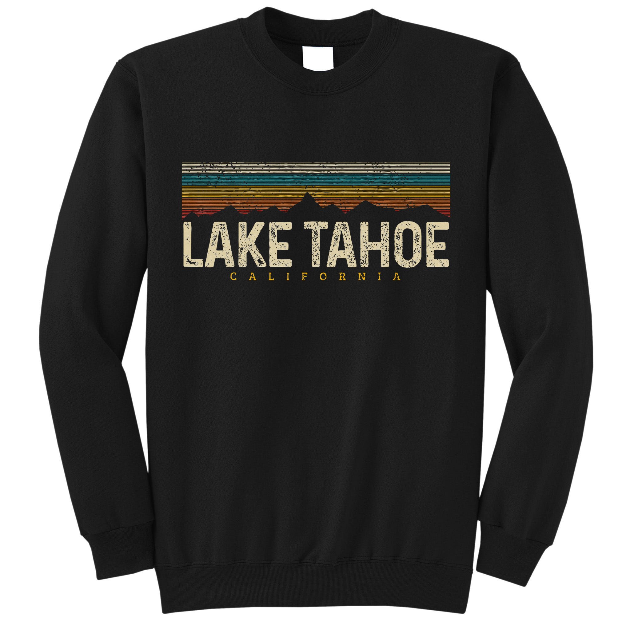 Lake Tahoe Vintage Mountains Hiking Camping Retro California Tall Sweatshirt