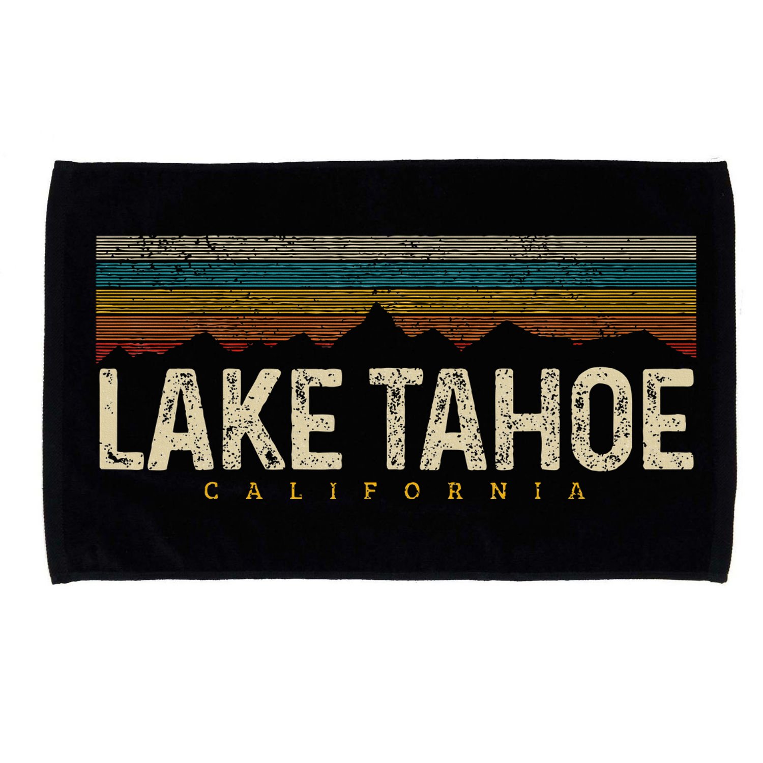 Lake Tahoe Vintage Mountains Hiking Camping Retro California Microfiber Hand Towel