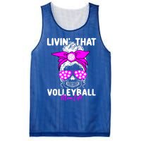 Livin That Volleyball Mom Life Momlife Skull Cool Sports Fan Gift Mesh Reversible Basketball Jersey Tank