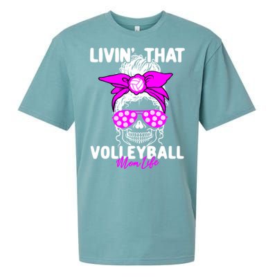 Livin That Volleyball Mom Life Momlife Skull Cool Sports Fan Gift Sueded Cloud Jersey T-Shirt