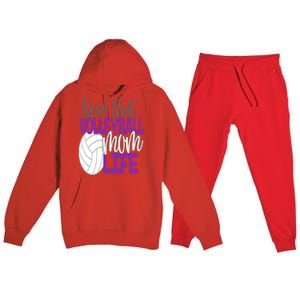 Livin That Volleyball Mom Life Sports Team Daughter Son Cute Gift Premium Hooded Sweatsuit Set