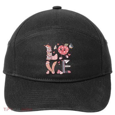 Love Teacher Valentine's Day For Retro Teacher 7-Panel Snapback Hat