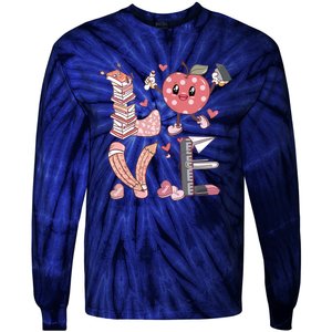 Love Teacher Valentine's Day For Retro Teacher Tie-Dye Long Sleeve Shirt