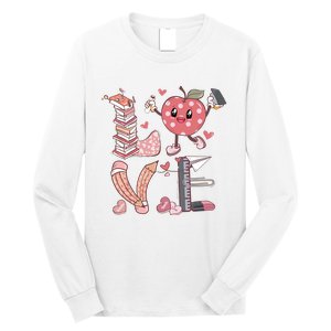 Love Teacher Valentine's Day For Retro Teacher Long Sleeve Shirt