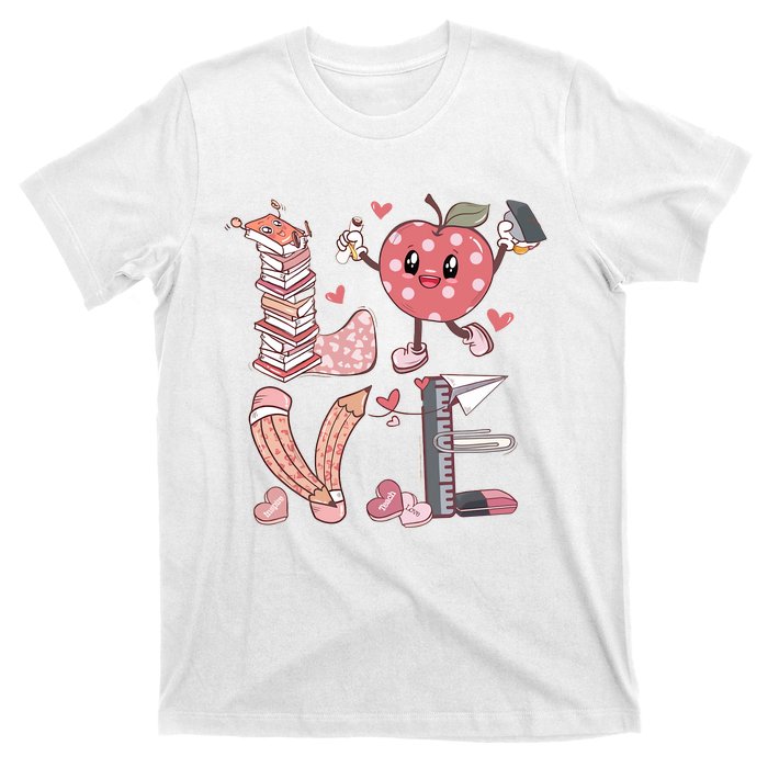 Love Teacher Valentine's Day For Retro Teacher T-Shirt