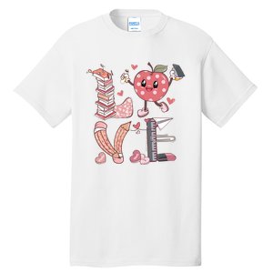 Love Teacher Valentine's Day For Retro Teacher Tall T-Shirt