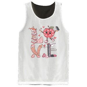 Love Teacher Valentine's Day For Retro Teacher Mesh Reversible Basketball Jersey Tank