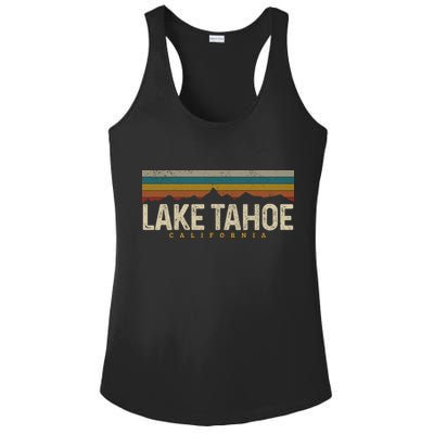 Lake Tahoe Vintage Mountains Hiking Camping Retro California Meaningful Gift Ladies PosiCharge Competitor Racerback Tank