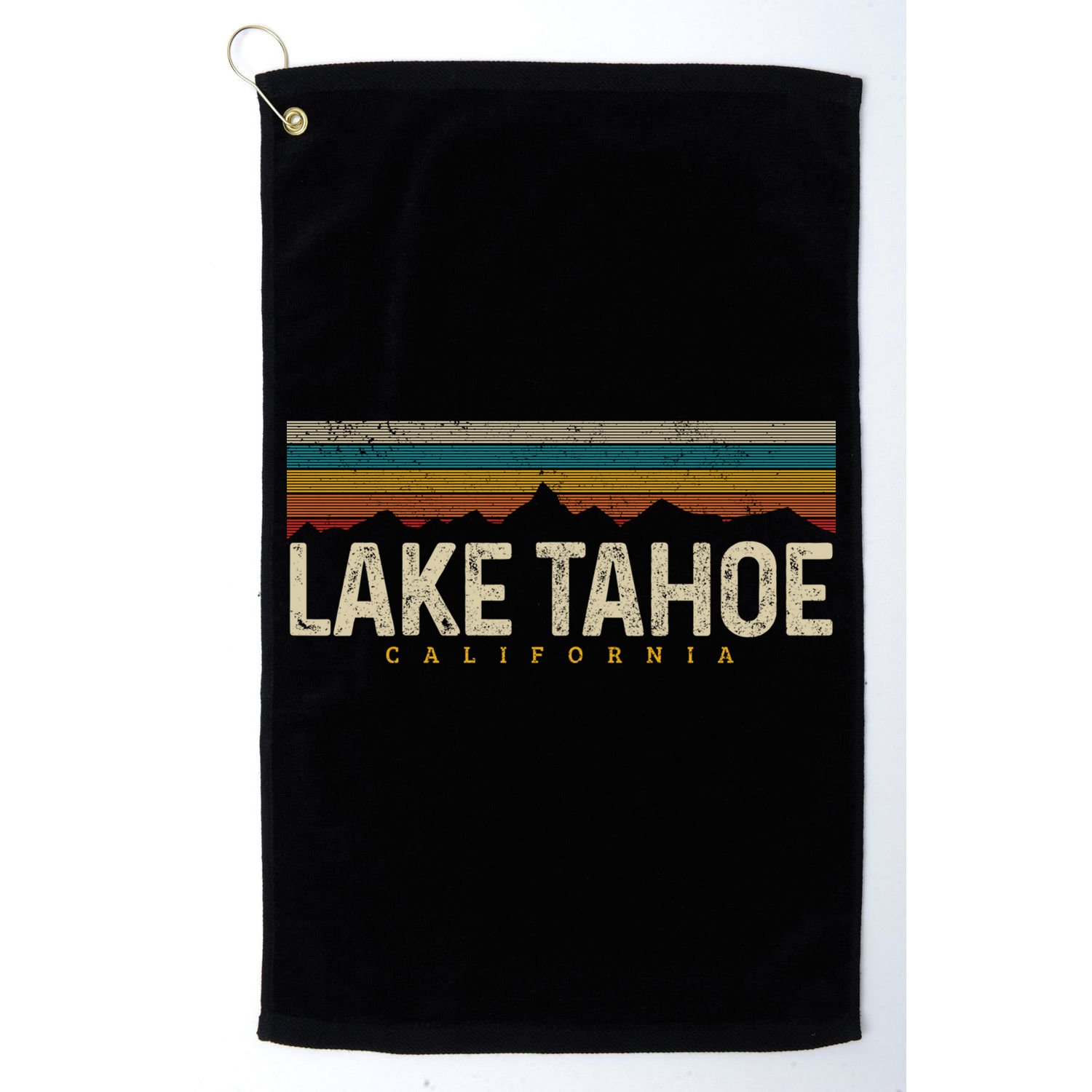 Lake Tahoe Vintage Mountains Hiking Camping Retro California Meaningful Gift Golf Towel