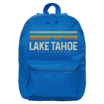 Lake Tahoe Vintage Mountains Hiking Camping Retro California Meaningful Gift 16 in Basic Backpack