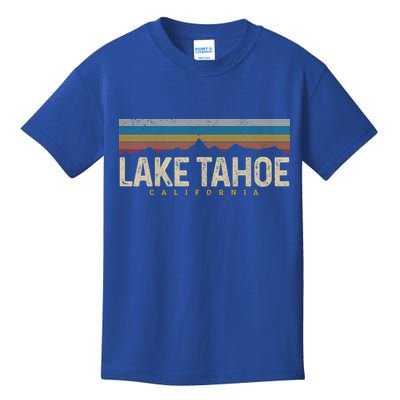 Lake Tahoe Vintage Mountains Hiking Camping Retro California Meaningful Gift Kids T-Shirt