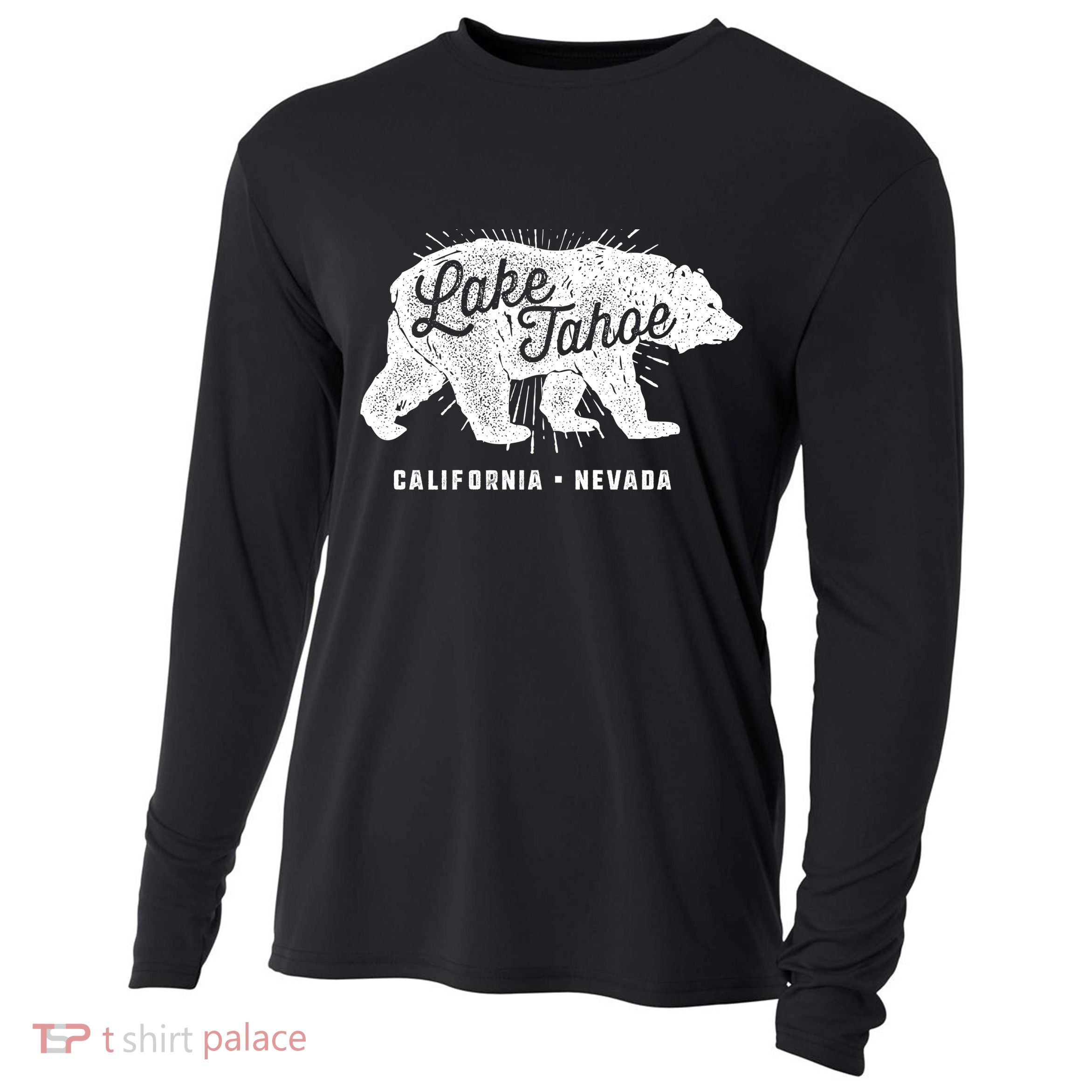 Lake Tahoe Vintage Retro Bear California Nevada Gift Cooling Performance Long Sleeve Crew