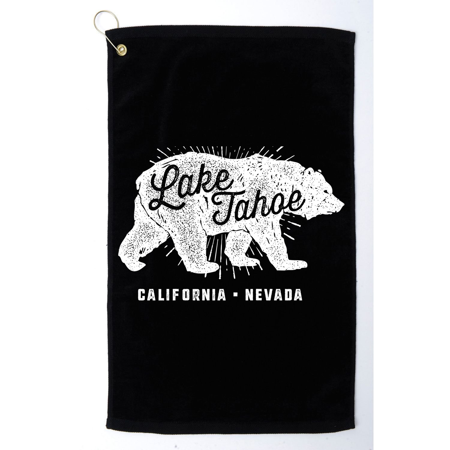 Lake Tahoe Vintage Retro Bear California Nevada Gift Golf Towel
