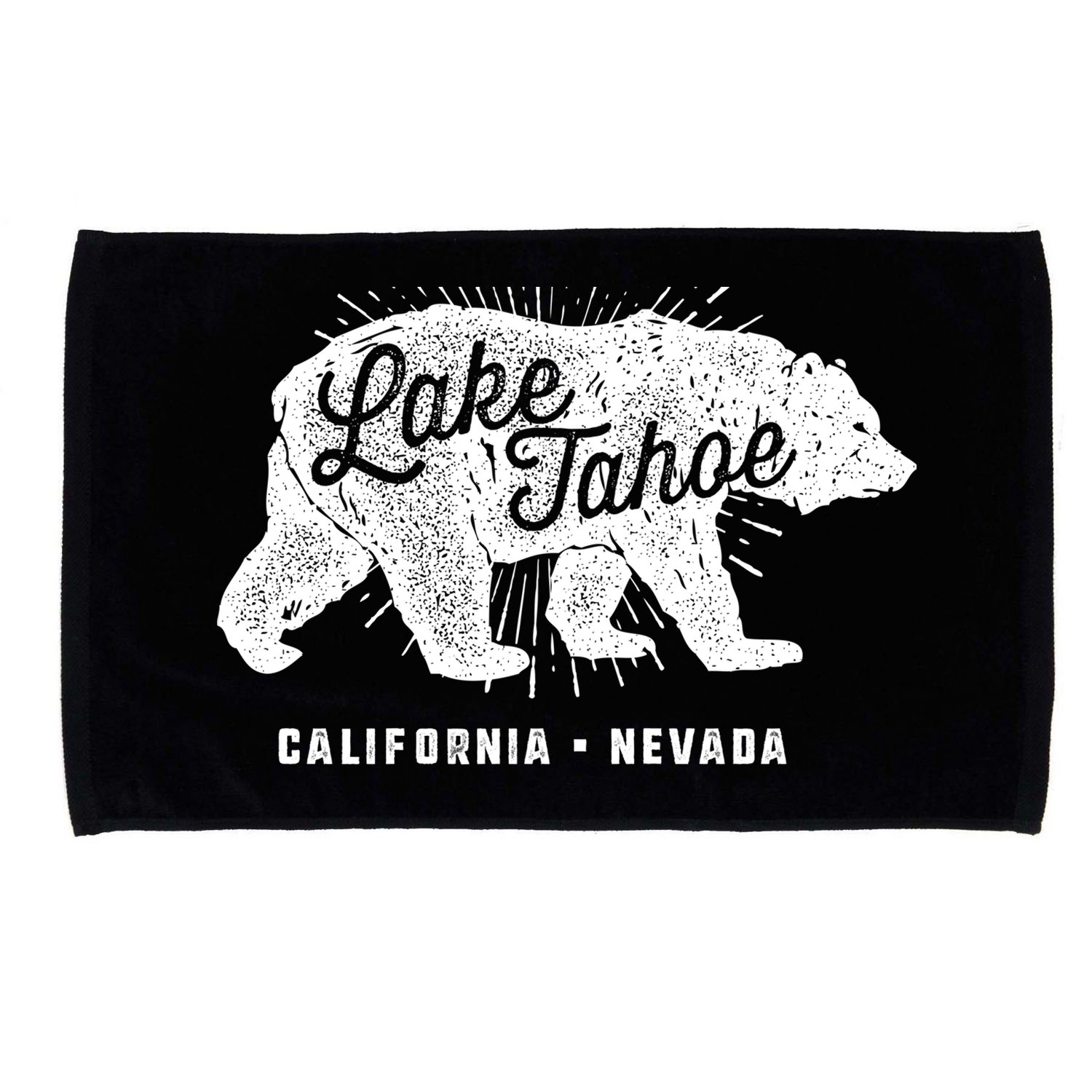 Lake Tahoe Vintage Retro Bear California Nevada Gift Microfiber Hand Towel