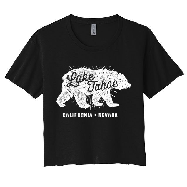 Lake Tahoe Vintage Retro Bear California Nevada Gift Crop Top