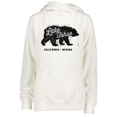 Lake Tahoe Vintage Retro Bear California Nevada Gift Womens Funnel Neck Pullover Hood