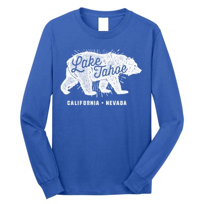 Lake Tahoe Vintage Retro Bear California Nevada Gift Long Sleeve Shirt
