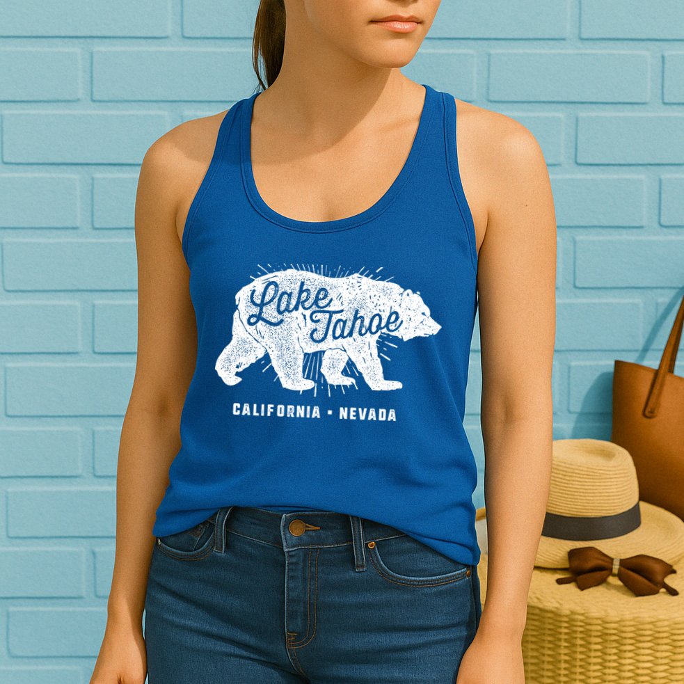 Lake Tahoe Vintage Retro Bear California Nevada Gift Womens Tank Top