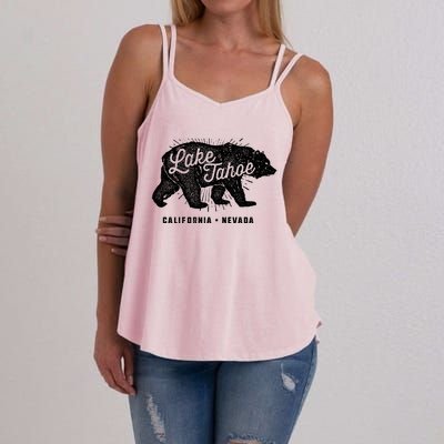 Lake Tahoe Vintage Retro Bear California Nevada Gift Women's Strappy Tank