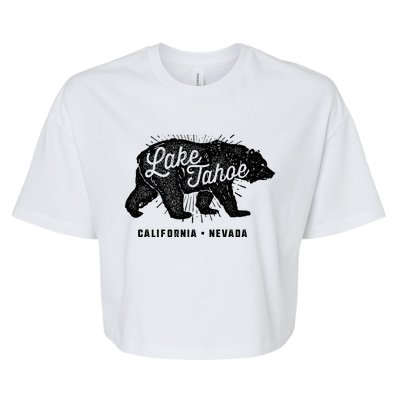 Lake Tahoe Vintage Retro Bear California Nevada Gift Bella+Canvas Jersey Crop Tee