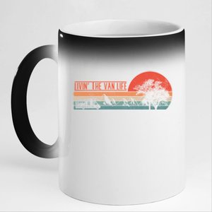 Livin That Van Life Retro Camper Camping Van Cute Gift 11oz Black Color Changing Mug