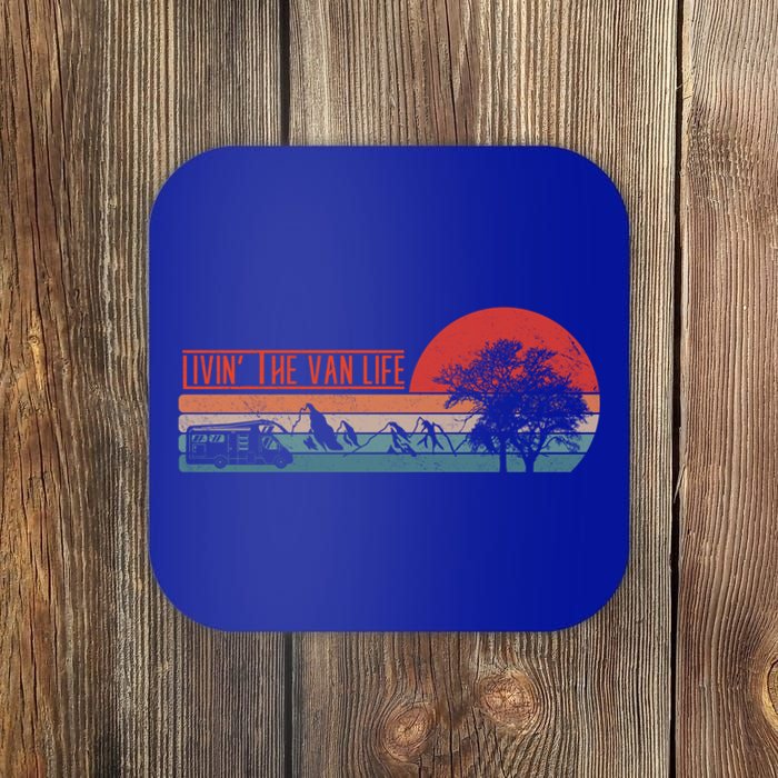 Livin That Van Life Retro Camper Camping Van Cute Gift Coaster