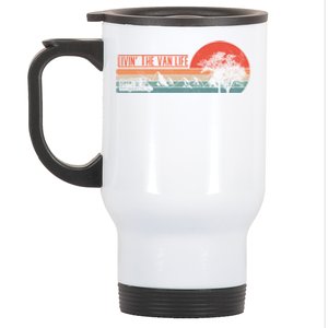 Livin That Van Life Retro Camper Camping Van Cute Gift Stainless Steel Travel Mug