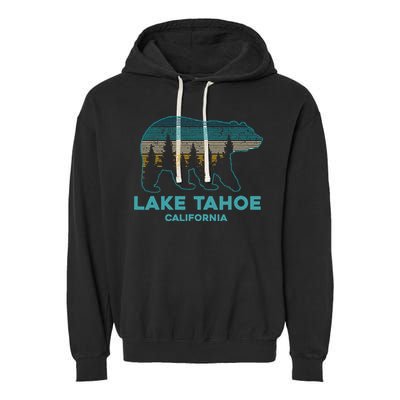 Lake Tahoe Vintage California Grizzly Bear Souvenir Garment-Dyed Fleece Hoodie