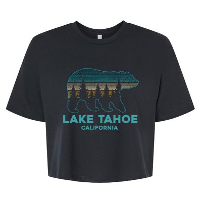 Lake Tahoe Vintage California Grizzly Bear Souvenir Bella+Canvas Jersey Crop Tee