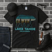 Lake Tahoe Vintage California Grizzly Bear Souvenir Tall T-Shirt