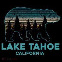 Lake Tahoe Vintage California Grizzly Bear Souvenir Tall T-Shirt