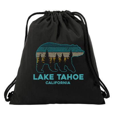 Lake Tahoe Vintage California Grizzly Bear Souvenir Drawstring Bag