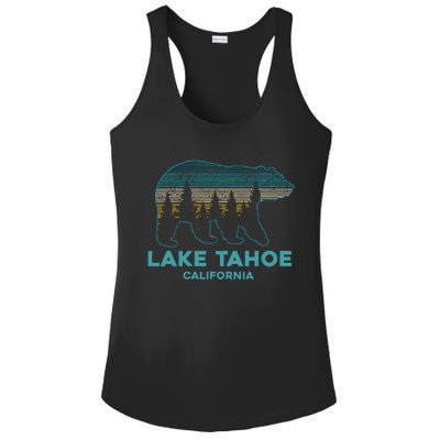 Lake Tahoe Vintage California Grizzly Bear Souvenir Ladies PosiCharge Competitor Racerback Tank