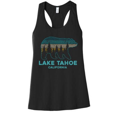 Lake Tahoe Vintage California Grizzly Bear Souvenir Women's Racerback Tank