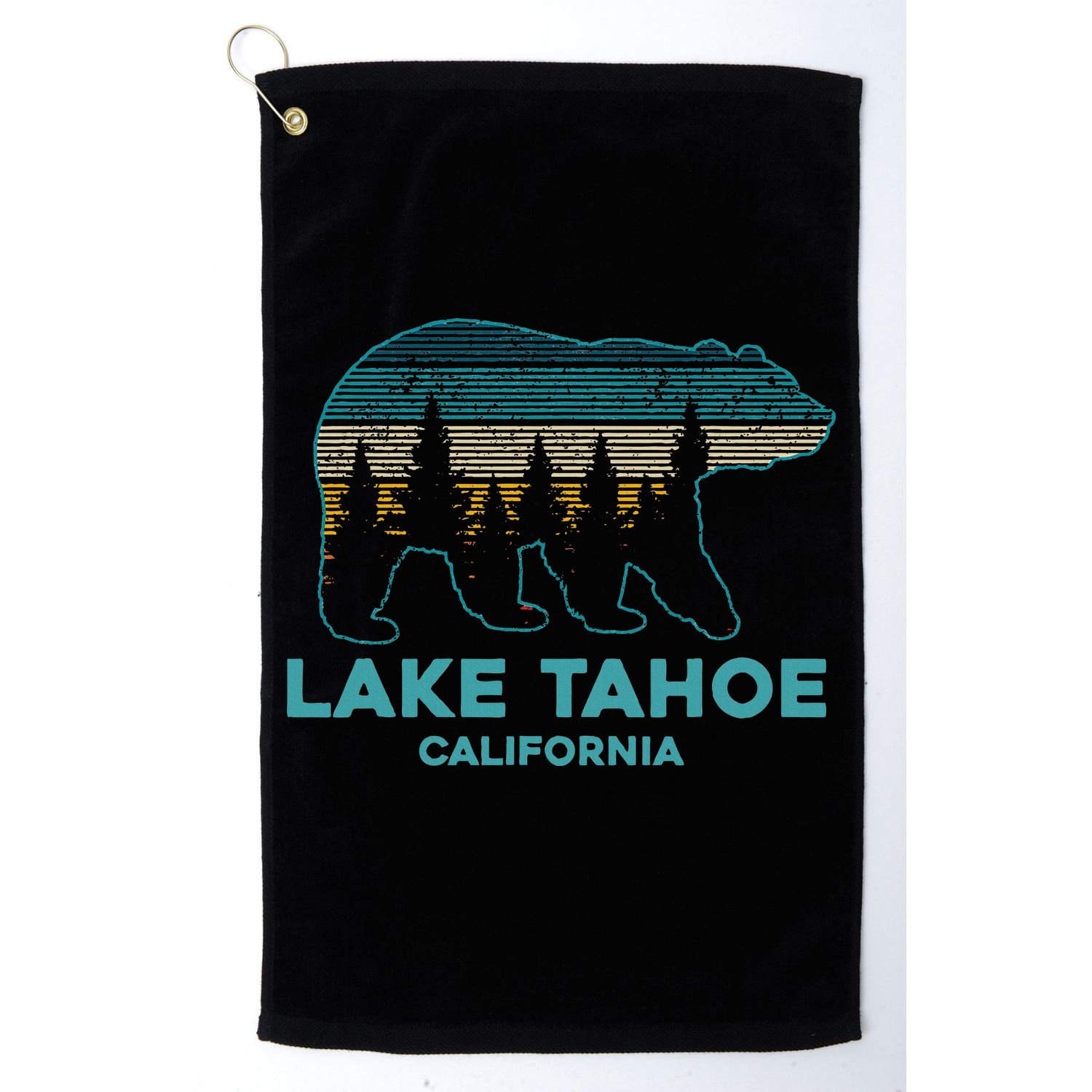 Lake Tahoe Vintage California Grizzly Bear Souvenir Golf Towel