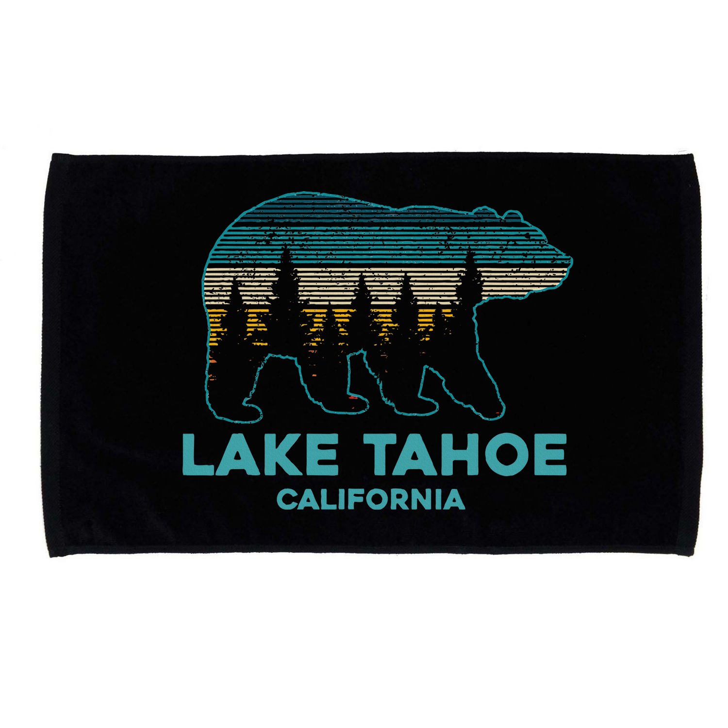 Lake Tahoe Vintage California Grizzly Bear Souvenir Microfiber Hand Towel
