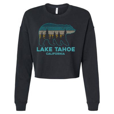 Lake Tahoe Vintage California Grizzly Bear Souvenir Cropped Pullover Crew