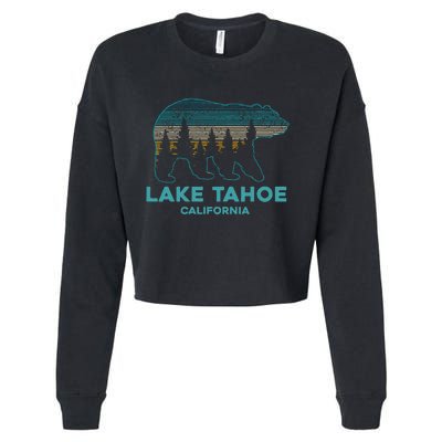 Lake Tahoe Vintage California Grizzly Bear Souvenir Cropped Pullover Crew